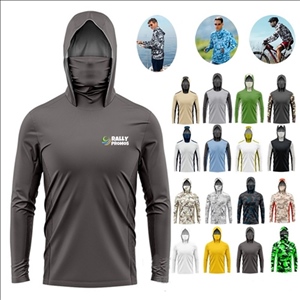 UPF 50+Men's Long Sleeved Mask Hooded Fishing Suit